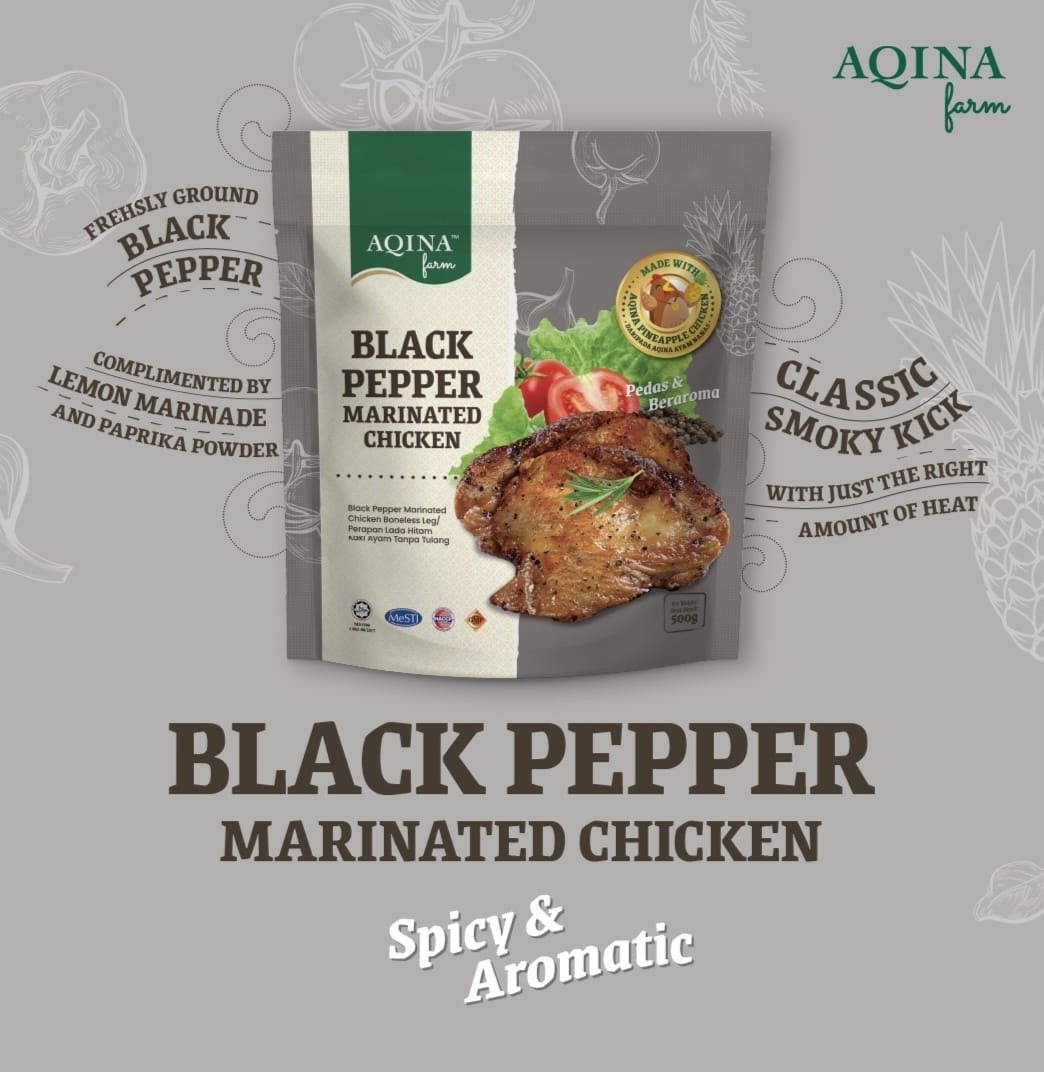 Aqina Marinated Pineapple Chicken Boneless Leg / 腌制无骨黄梨鸡腿肉(2种口味)500g