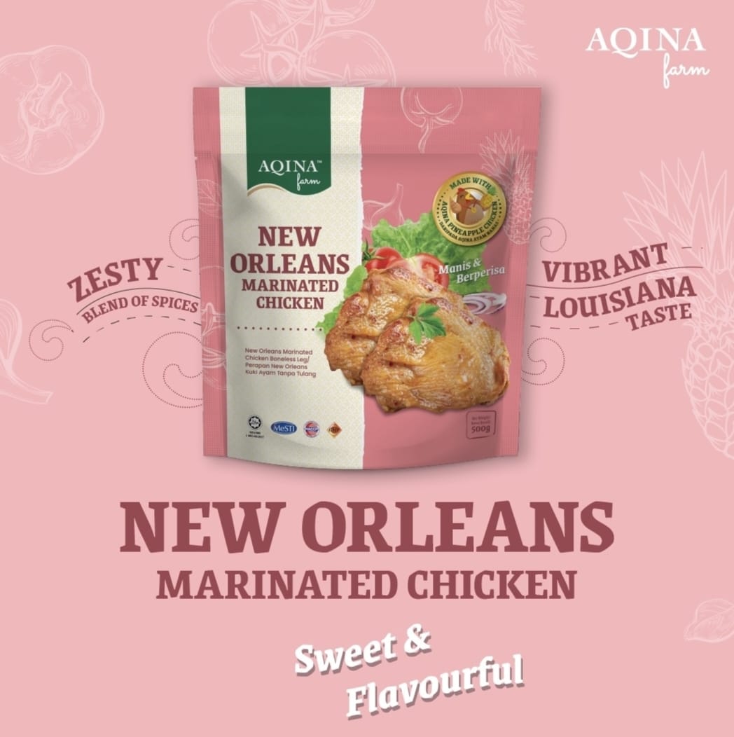 Aqina Marinated Pineapple Chicken Boneless Leg / 腌制无骨黄梨鸡腿肉(2种口味)500g