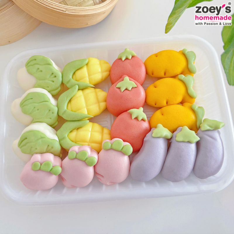 Zoey's Homemade Mini Veggies Bun / 迷你蔬菜馒头 - 18pcs