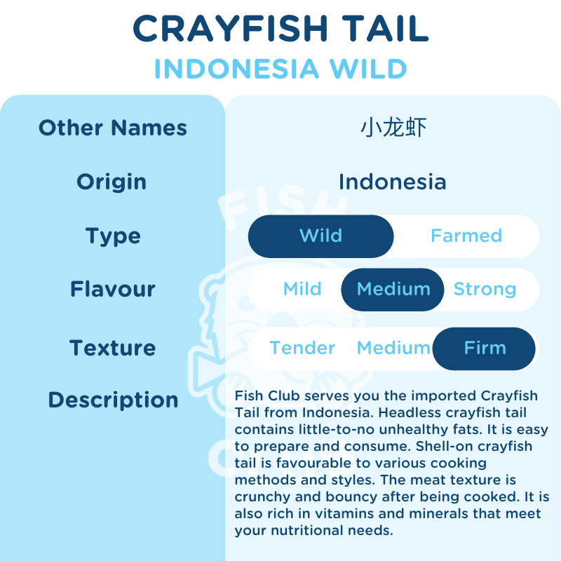 Crayfish Tail (Indo Wild) / 小龙虾(印尼野生)- 200g - Fish Club