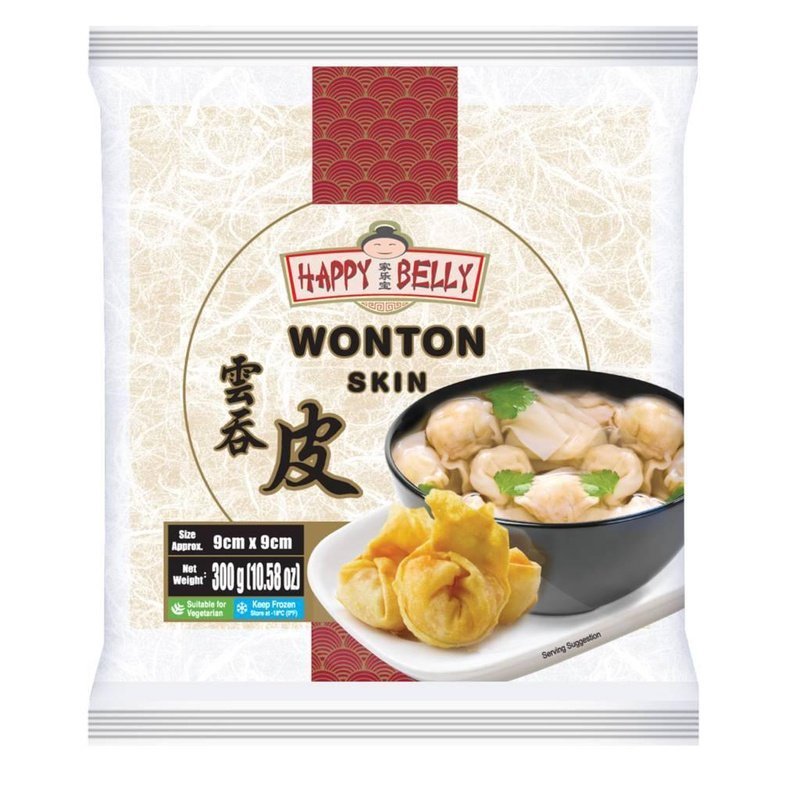 HAPPY BELLY Wonton Skin 9cm / 家乐宝 (馄饨) 云吞皮 9cm (300g) - Fish Club