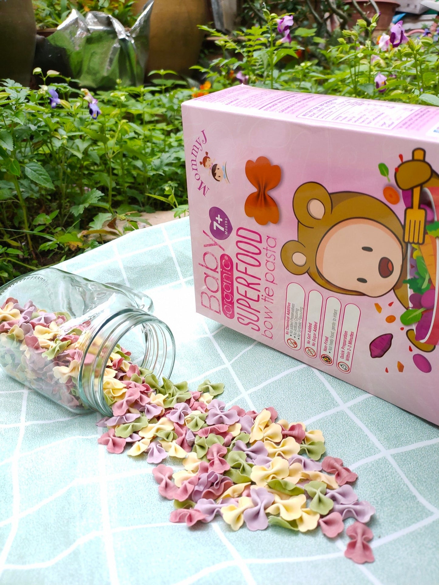 MommyJ Baby Organic Superfood Bow Tie Pasta / 宝宝意式蝴蝶面 - 240g (30g x 8 sachets) - Fish Club