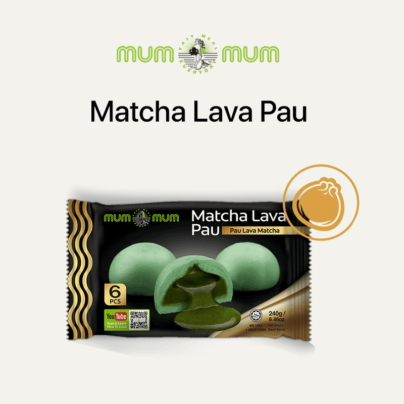 Mum Mum Matcha Lava Pau / 抹茶流沙包 - 240g (6pcs) - Fish Club