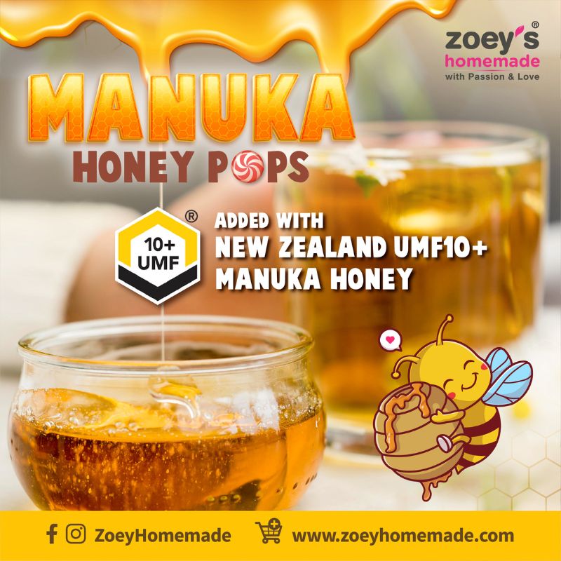 Zoey's Homemade UMF10 Manuka Pop / 麦卢卡蜂蜜棒棒糖 - 65g (8pcs) - Fish Club