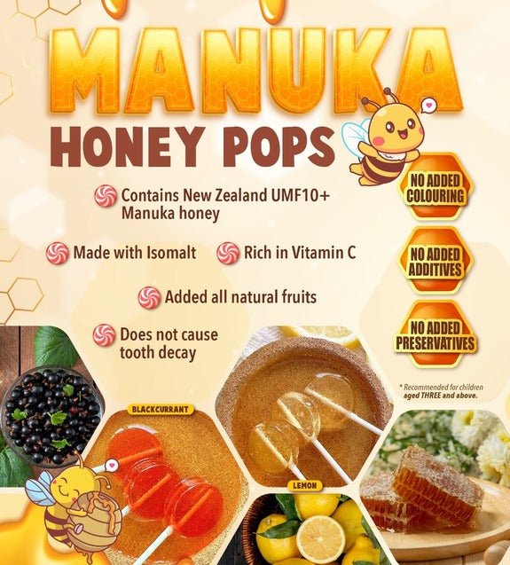 Zoey's Homemade UMF10 Manuka Pop / 麦卢卡蜂蜜棒棒糖 - 65g (8pcs) - Fish Club