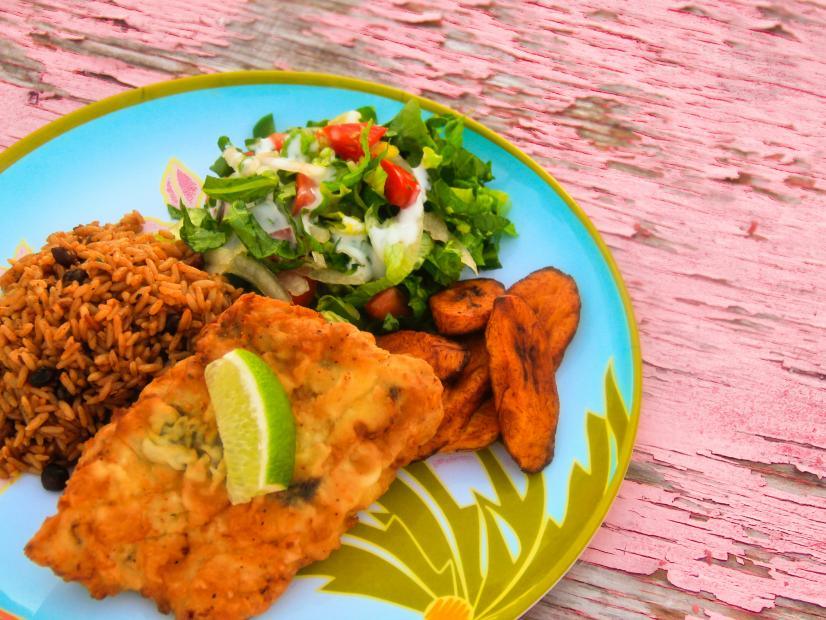 Fried Barracuda with Fried Plantains & Salad - Fish Club