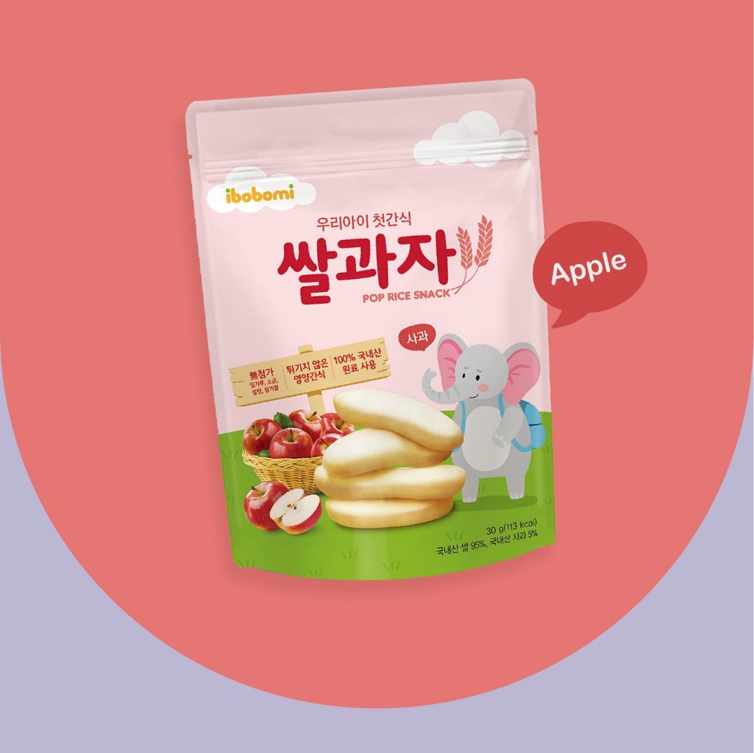 Korea Ibobomi Organic Pop Rice Snack (3Flavour) / 儿童有机米饼 - 30g