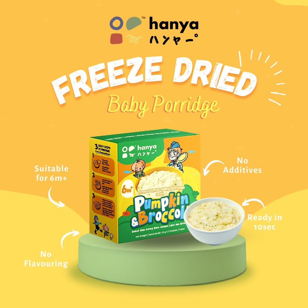 Hanya Freeze Dried Baby Porridge / 宝宝粥 (2 Flavor) - 3packs x 14g