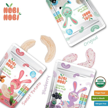 Nobi Nobi Baby Organic Rice Puff (3Flavour) / 宝宝有机米饼 - 40g