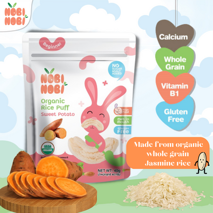 Nobi Nobi Baby Organic Rice Puff (3Flavour) / 宝宝有机米饼 - 40g