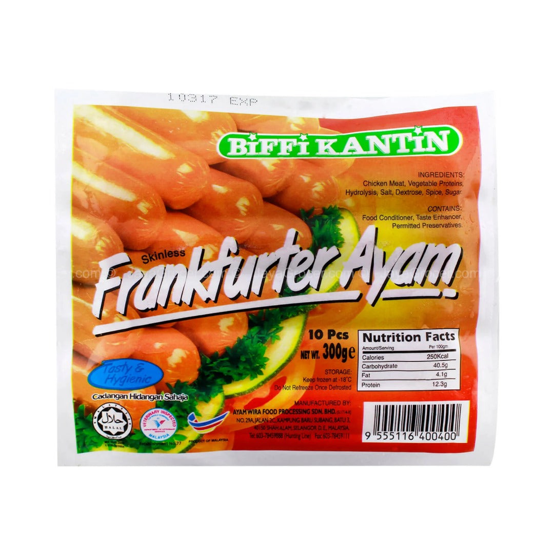 Biffi Kantin Chicken Frankfurter / 鸡肉香肠 - 300g (10pcs)