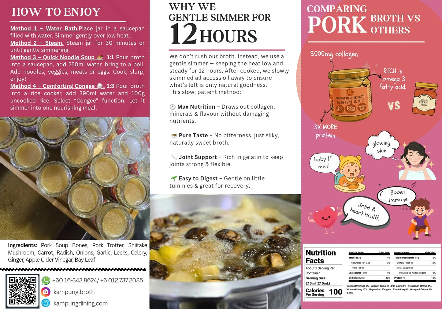 Classic Organic Pork Broth / 有机猪骨汤 (210ml)