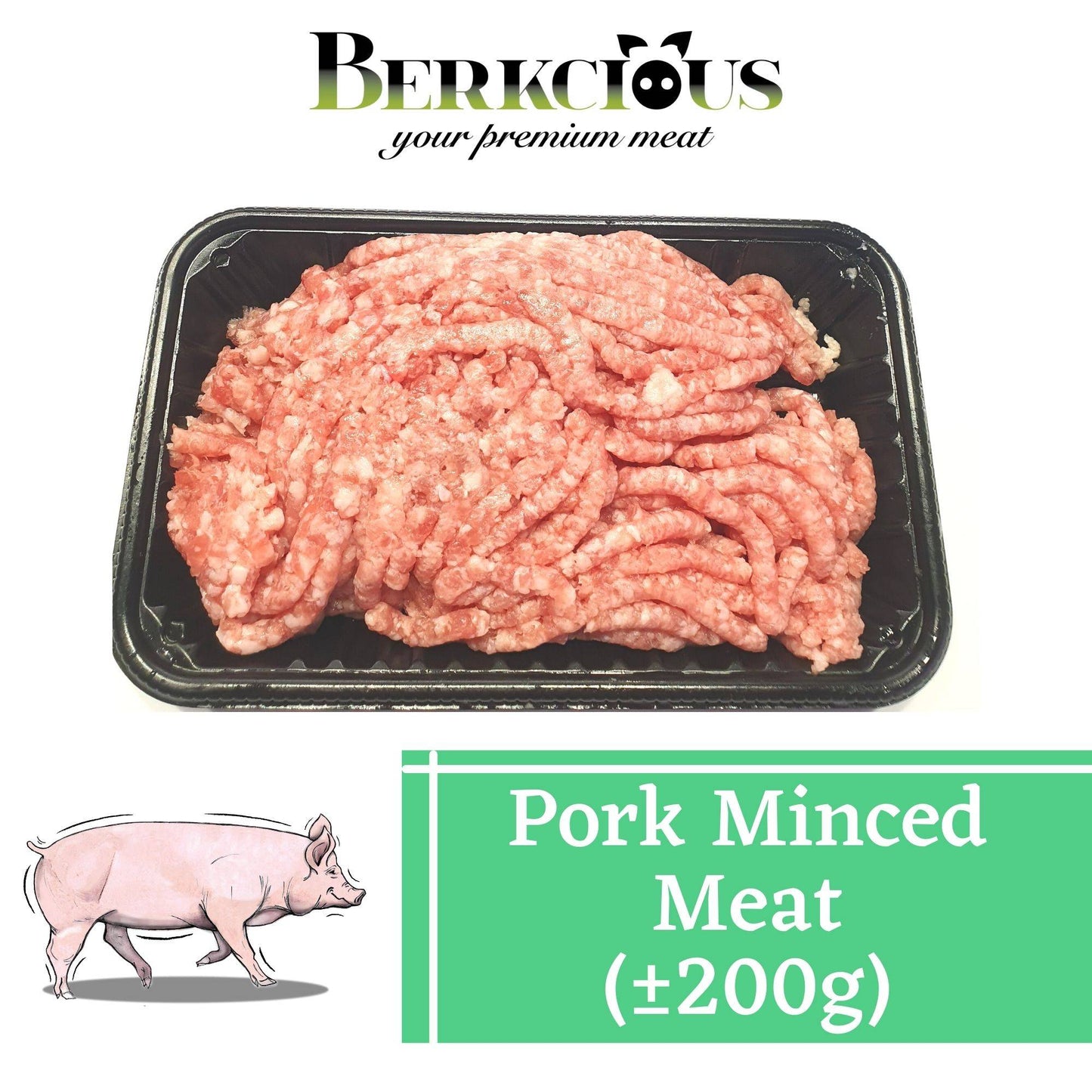 Berkcious Probiotic White Pork - Minced Meat / 益生白猪-肉碎 (200g) - Fish Club