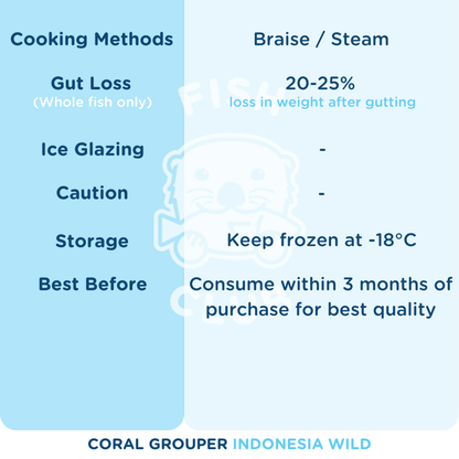 Coral Grouper (Indo Wild) Steak / 七星斑（印尼野生）鱼段 - Fish Club