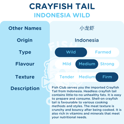 Crayfish Tail (Indo Wild) / 小龙虾（印尼野生）- 200g - Fish Club