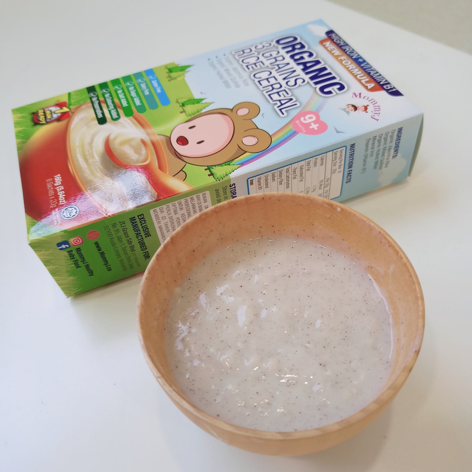 MommyJ Organic Baby Rice Cereal New Formula with Iron Fortified (2 Flavours) / 宝宝高铁有机纯米糊 (2种口味) - Fish Club
