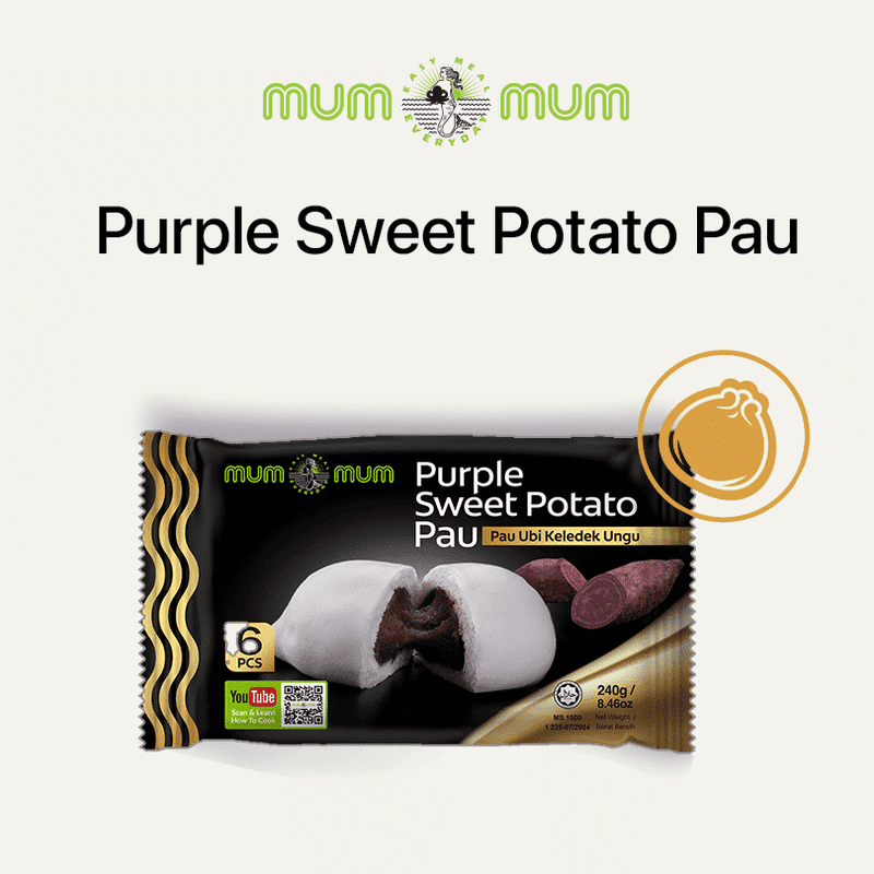 Mum Mum Purple Sweet Potato Pau / 紫薯包 - 240g (6pcs) - Fish Club