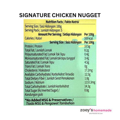 Zoey's Homemade Signature Chicken Nugget / 招牌鸡肉块 - 500g (24pcs) - Fish Club